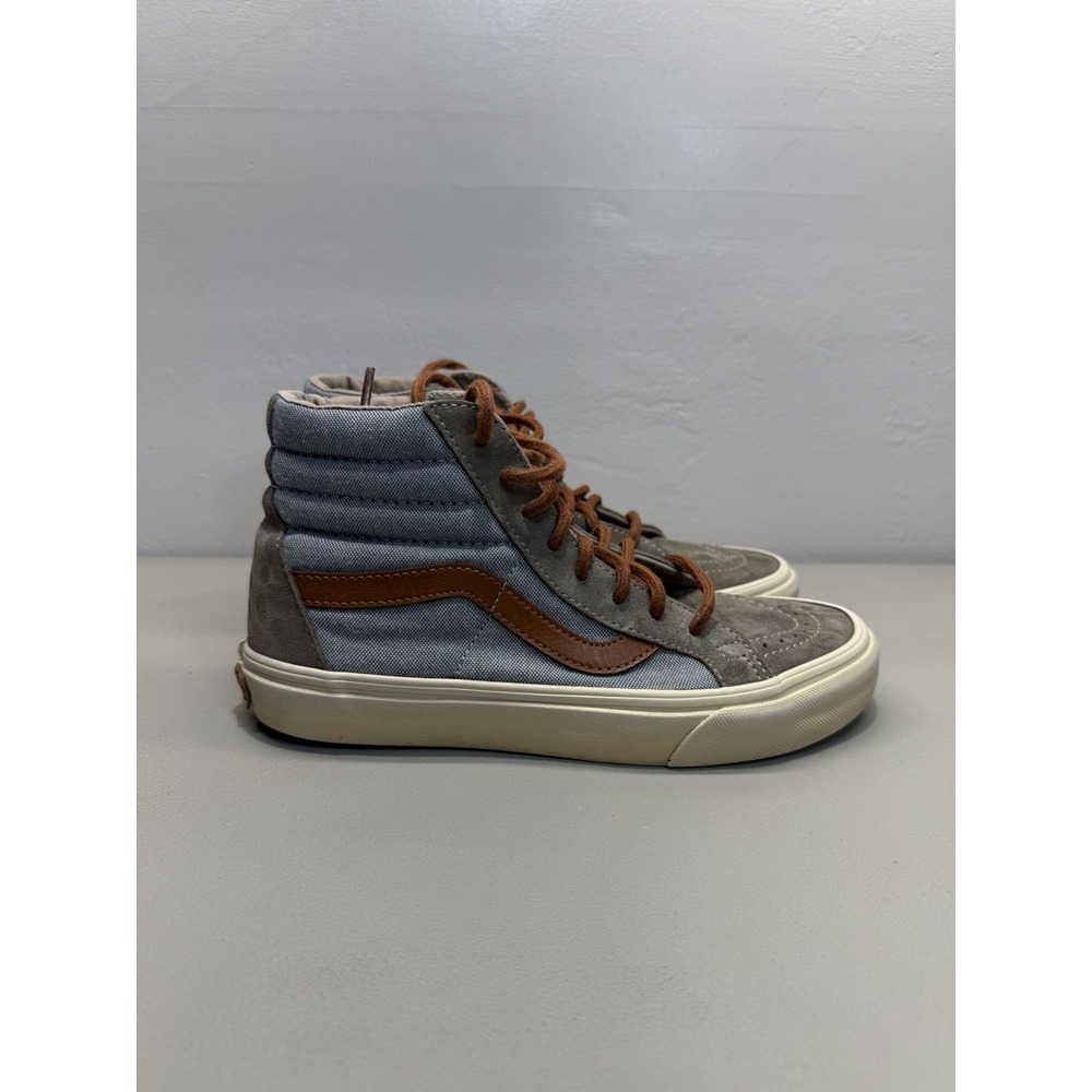 Vans Sk8-Hi Reissue Tonal Grey Chambray Men's Sz 6 Women's Sz 7.5